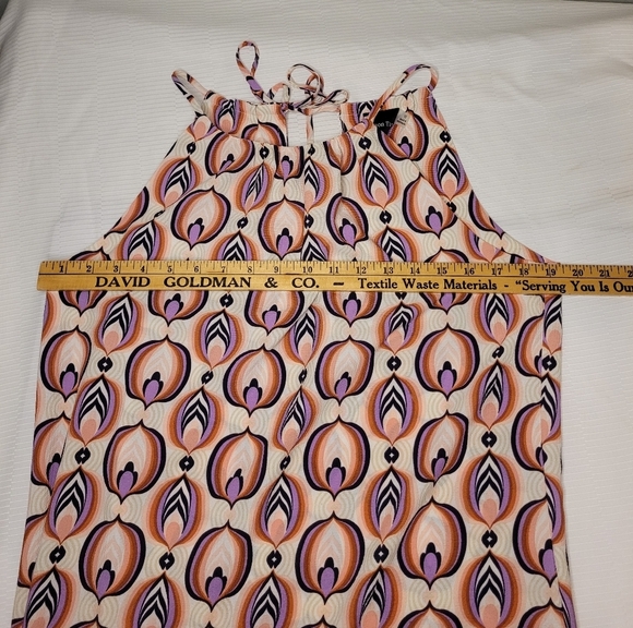 Maison Tara Peacock Geometric Abstract Maxi Dress sz 10 - Picture 6 of 10